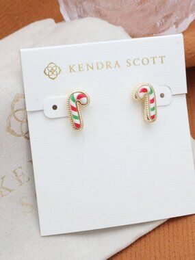 Kendra Scott | Candy Cane - Gold Stud Earrings